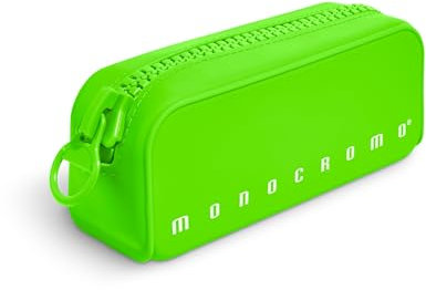 Pigna, Astuccio Bustina in morbido Silicone, Monocromo FLUO con zippona, Colore Verde,Confezione 1 pezzo