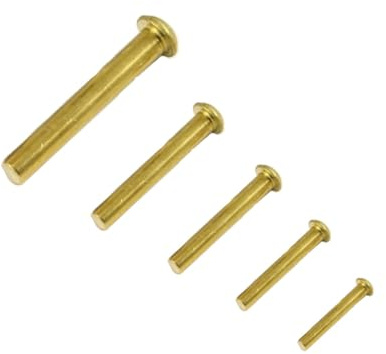 100 x Halbrundniete DIN 660 Messing 2 x 6 mm