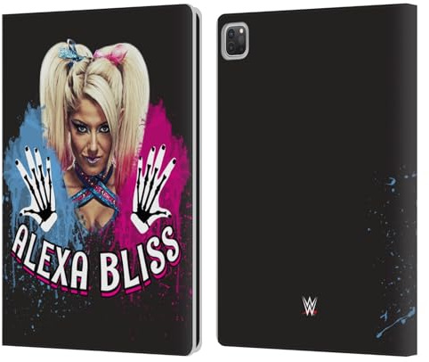 Head Case Designs Offizielle WWE Splatt Alexa Bliss Leder-Wallet-Hülle Kompatibel mit Apple iPad Pro 13 M4 2024