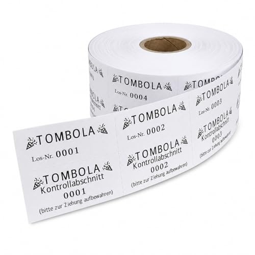 Walniverse 500 Tombola Lose mit Kontrollabschnitt 1-500 auf Rolle | Gewinnlose für Verlosung, Schulveranstaltung, Hochzeit, Firmenfeier, Basar & Vereinsfest