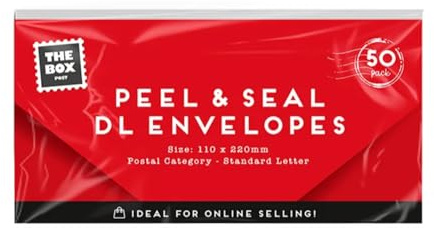 White Envelopes DL 50 Pack - 80gsm Letter Peel and Seal - Strong Envelopes for Business, Office, Home, Cards, and Everyday Mailing