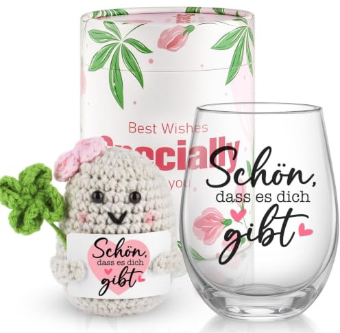 AMILEBERLY Schön Dass Es Dich Gibt Geschenke,Geschenke für Frauen | Weingläser Geburtstagsgeschenk für Freundin, Schön Dass Es Dich Gibt Geschenke für Freundin,Kollege
