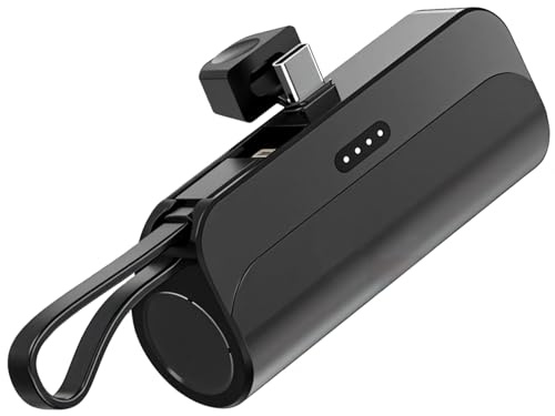 Vestamore 20 W Schnelllade-Kapsel-Powerbank, tragbares Mini-Ladegerät mit 5000 mAh, taschenfreundliches, leichtes Design, Typ-C und Anschlüsse, FCC-zertifiziert