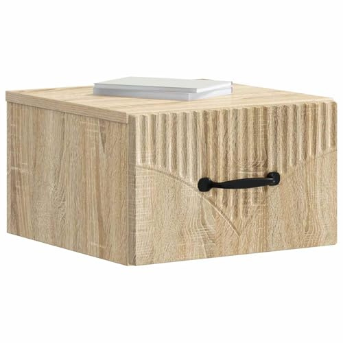 vidaXL Wandmontierter Nachttisch 2 pcs Sonoma-Eiche 34,5 x 33 x 20 cm, Schlafzimmermöbel, rechteckiger Nachttisch, praktischer Stauraum, platzsparender Tisch, idealer Organizer