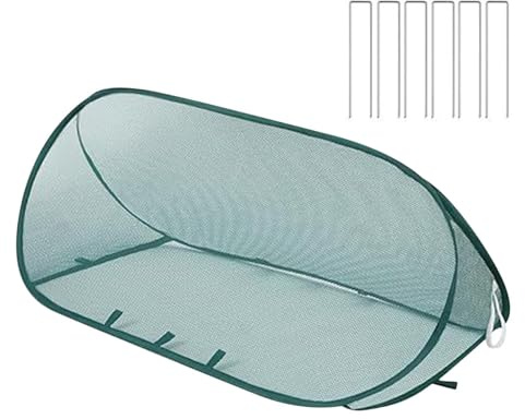 Pop-up Pflanzenschutznetz - Automatisches Schutznetz für Hochbeete & Garten, Inkl. 6 Erdnägel, Obste & Gemüseschutz vor Vögeln & Insekten, Ideal für Setzlinge & Kräuter