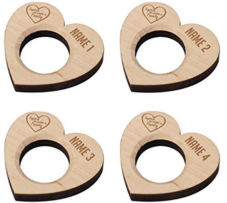 Herz & Heim® Eierbecher im 4er Set - together we make a family - mit Namensgravur