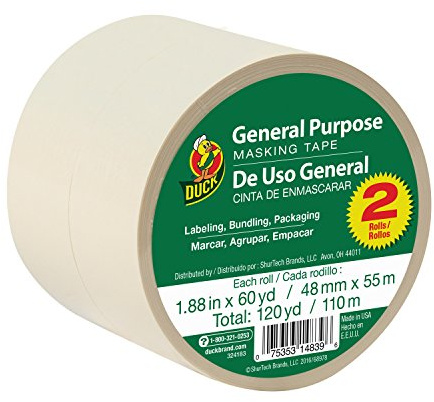Duck Brand GPMT Universelles Abdeckband: 1.88 in. x 60 yds. (Natürlich) / 2-pack