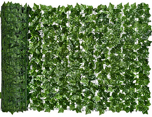 DearHouse 118x39.4in Artificial Ivy Privacy Fence Wall Screen, Artificial Hedges Fence and Faux Ivy Vine Leaf Decoration for Outdoor Garden Decor