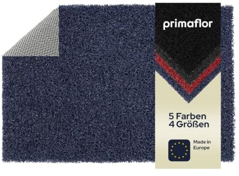 Primaflor Schmutzfangmatte Lorenzo | 60 x 40 cm | Blau | Fußmatte, Eingangsmatte, Fußabtreter und Türvorleger; 15 mm Vinyl-Schlingenstruktur, rutschhemmend, für innen und außen