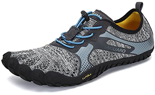 SAGUARO Chaussure Minimaliste Homme Femme Chaussure Plage de Marche Randonne Rocher Courses Trail Running Chaussures Barefoot Barefoot Chaussures Aquatiques, Gris Pièce, 42 EU