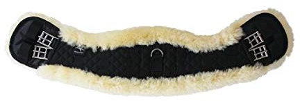 keine Angabe Mond - Sattelgurt mit Lammfell 45-70cm 45cm schwarz-med