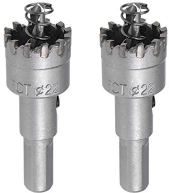 sourcing map 22mm Carbide Hole Cutter, Hole Saws for Stainless Steel Sheet Metal, High Density Carbide Tooth, 2pcs