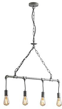 Ausgefallene Pendelleuchte AMARCORD Industrielook Zink mit Wasserrohr Rostoptik