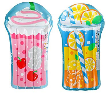 AirMyFun Pack 2 Matelas Gonflables d'eau Géants, Ultra Confort, pour Piscine & Plage - Pack Twin Fresh Fruits 185 x 100 cm