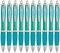 Libetui 10er Pack ergonomische Kugelschreiber rutschfeste Griffzone Großraumine blauschreibend 10 Kulis für Büro Haushalt Praxis Schule Gehäuse Türkis