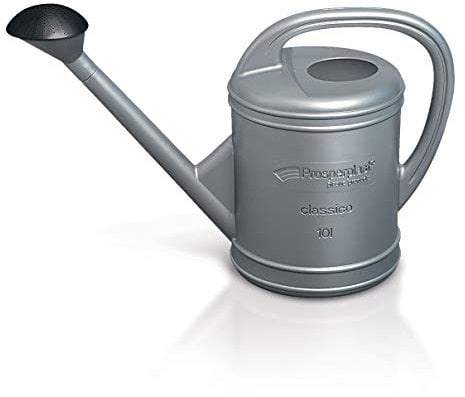 Erhard-Trading Gießkanne Classico 10 Liter Silber Kanne Kunststoff Gießer mit Brause abnehmbar
