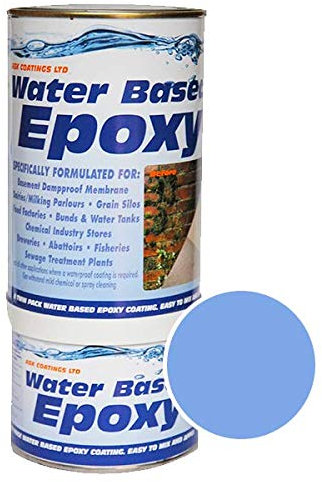 ASK Coatings 1L Light Blue Water Based Epoxy Resin Paint for Garages, Basements, Tanks - Waterproof, Non Toxic