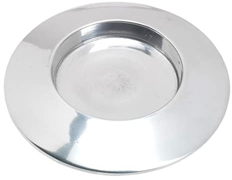 NKlaus Kerzenteller Aluminium Silber Innendurchmesser 5cm Teller poliert Kerzenhalter 10435