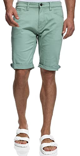 Indicode Herren Villeurbanne Jeans Shorts aus 98% Baumwolle mit 5 Taschen