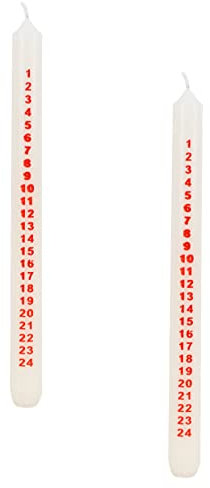 Christmas Concepts® Confezione da 2 - Candela dell'Avvento di Natale da 25 cm – Conto alla rovescia tradizionale per il Natale (avorio)