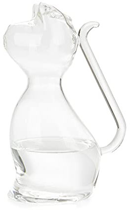 Balvi Carafe d'eau Meow Couleur Transparent Carafe en Verre en Forme de Chat 1L Borosilicate