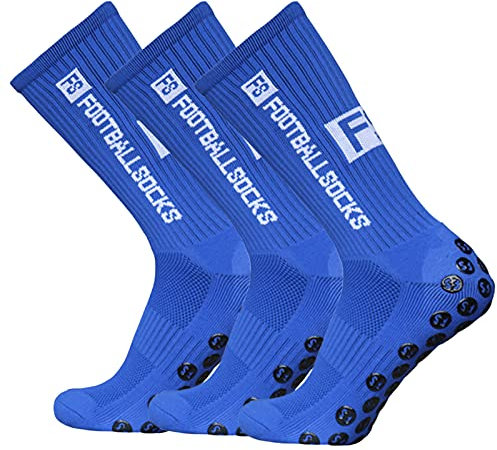 Lixada Fußballsocken Kinder Herren Stutzen Stutzenstrumpf,Unisex Outdoor-Sport-Laufsocken Kompressionsstretch-Socken Sportliche Fußball-Fußball-Socken Anti-Rutsch-Socken mit Griffen,3 Paar(39-46)