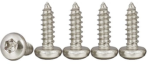 Drenky Holzschrauben Torx,100 Stück Selbstschneidende Schrauben M4x10mm Linsenkopfschrauben Holzschrauben Edelstahl A2 V2A Torx Schrauben M4 Vollgewinde für Holzteile