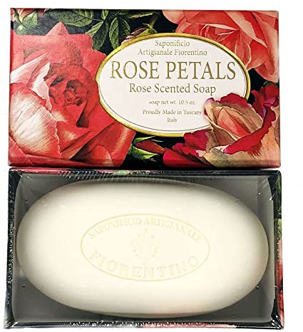 Saponificio Artigianale Fiorentino, Pétales de rose, Savon Solide Pour les Mains 300g