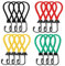 16 Pezzi Tenditori con Gancio,Gancio Corda Elastico,Ganci per Tende da Campeggio Tenditore in Gomma Cinghia Fissa Accessori per Tettuccio da Campeggio con Coulisse