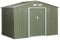 Outsunny Caseta de Jardín Exterior 4,9 m² 277x195x192 cm Cobertizo de Jardín Exterior con Puerta Corredera Techo Inclinado Base Refuerzo (Suelo NO Incluido) y 4 Ventanas Verde Claro
