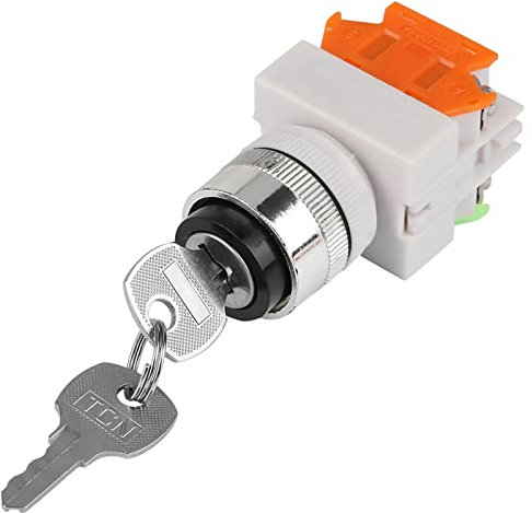 LAY37-11Y/21 Interruttore a Chiave a Chiave Interruttore a Chiave Elettrico Interruttore Rotativo Interruttore a Chiave con Blocco a 2 Posizioni Interruttore a Chiave con Montaggio da 22 Mm
