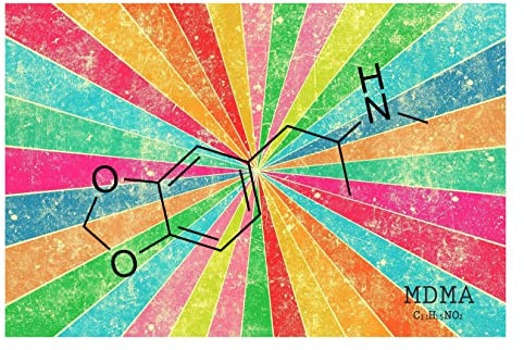 MDMA-Molekül | Ecstasy - Molly - Alexander Shulgin 'Sasha | Fotodruckposter | vorsigniert | Pro Glanzpapier | Größe: A4 (21 x 29,7 cm)