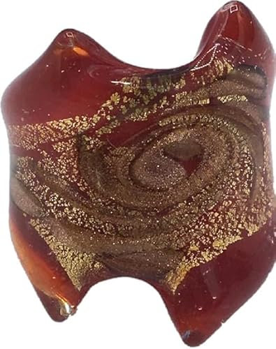 Ring aus antikem Murano-Glas Murrina Venedig, Glas, Rot
