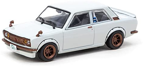 Tarmac Works Modellino auto pressofuso in scala 1:64 compatibile con Datsun 510 Tanto (da Daniel Wu) in bianco
