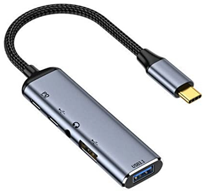 chenyang USB C Hub, 5 in 1 USB C auf USB 2.0/USB 2.0 Typ C/USB 3.1/Audio 3,5 MM/USB C PD 100W Netzteil Multiport Adapter