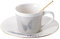 RUNLAIKEJI Mirror Reflection Tasse und Untertasse, 237 ml, Illusions-Kaffeetasse, anamorphe Keramiktasse mit beweglicher Reflexion
