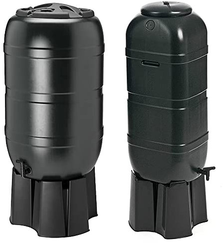 100 Litre or 210 Litre Slim Line Outdoor Rain Water Collector Complete Water Butt With Filler Kit & Lid (210 Litre Water Butt)