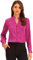 Allegra K Camisa de satén con Volantes para Mujer Blusa de Oficina de Trabajo con Botones de Manga Larga y Linterna Fucsia S