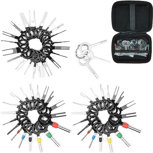 59 StüCk Entriegelungswerkzeug Kfz Stecker Auspinwerkzeug Kfz Set Terminal Removal Tool Kit Pin Kabel Stecker Ausbau Werkzeug Flachrundstecker Kontaktentfernungswerkzeug