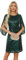 GRACE KARIN Donna Abito Manica Chiffon Scollo Tondo in Paillettes Leggero Arioso Casual Festa Elegante Estate Verde M