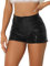 Allegra K Damen Kurze Hose Cocktail Reißverschluss Elastischer Taille Glitzer Pailletten Short Schwarz M