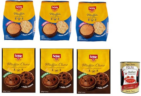 Testpaket SCHAR Muffins Gluten Free Cakes kuchen Glutenfrei 6x 225 G + Italian Gourmet Polpa 400g