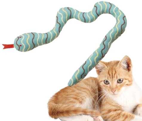 Fulenyi Katzenspielzeug Katzenminze Schlange,Katzenspielzeug Schlange - Niedliches Katzen-Übungsspielzeug in Schlangenform,Katzen-Beißspielzeug, Katzenzubehör für Hauskatzen, reduziert Langeweile