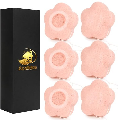 Konjac - Juego de esponjas faciales para limpiar, exfoliar, lavar la cara y el cuerpo, esponjas naturales orgánicas para exfoliante, cuidado de la piel, eliminación de maquillaje, seguro para mujeres