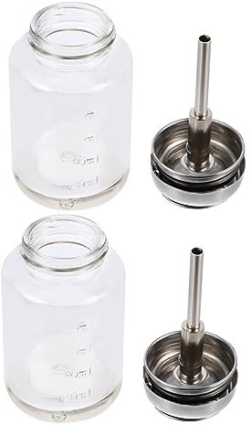 Bouteille à pompe, bouteille en verre vide distributeur à pompe poussoir 2 pièces bouteille d'alcool liquide vaisselle bouteille de savon distributeur en verre sous-paquet conteneur vernis à ongles bl