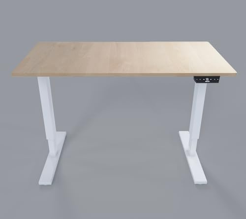 Bisley Home Tisch, Metall, Gestell 396 weiß Platte 014 ahorn, Medium