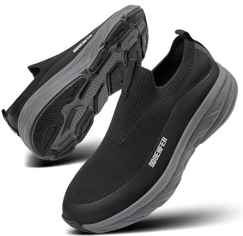 Sosenfer Slip on Herren Schuhe Sportschuhe Laufschuhe Outdoor Freizeitschuhe Mesh Turnschuhe Leichtgewichts Atmungsaktiv rutschfeste Gym Joggingschuhe-HEISE-SHENHUIDI-43