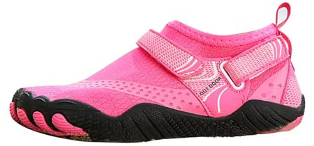 SRTUMEY Bottes courtes en caoutchouc légères pour homme et femme - Chaussures de natation, de plage, de plongée pieds nus - Chaussures de pluie - Bottes de jardinage pour femme, rose vif, 41 EU