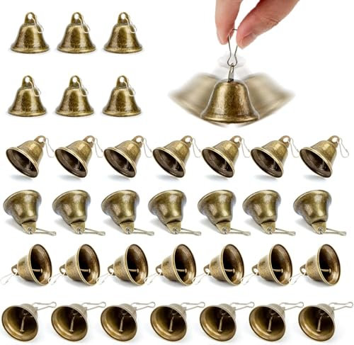 20 Pezzi Campanella Piccola Vintage, Metallo Campanellini, Campane Natalizie Vintage, Campanellini Piccoli Campane Artigianali, per DIY Campanelli Eolici, Matrimoni, Decorazioni Albero di Natale