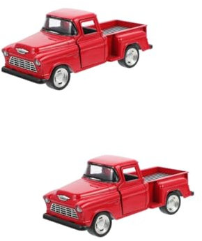 ORFOFE 2St Pickup-Truck-Modell Zug Spielzeug Vintage-LKW- Modell-LKW aus Druckguss Monster Truck Bus Kinder bastelset basteln für Kinder LKW-Modell Kinder Miniatur-LKW Legierung rot
